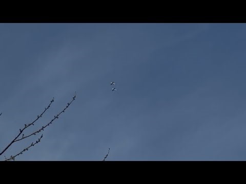 3 x RAF grobs in formation, one just peeled of to the right of screen.