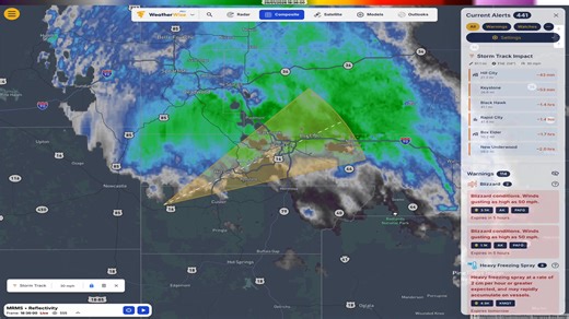 🚀 Traffic Cameras, Custom Storm Tracks, and More We've just released some powerful new features — all available for FREE: Traffic Cameras — View live camera feeds directly on the map. We're starting with 5 US states: Kansas, Maryland, Minnesota, Tennessee, and Virginia. Custom Storm Tracks — Draw your own storm path on the map, set the speed, and instantly see a cone of uncertainty with estimated impact times for cities along the way. Weather Office Details — Tap any NWS office to view contact 