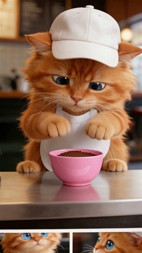 ASMR Ginger Cat Barista 🐱☕ | Cozy Coffee Making Sounds & Relaxing Café Vibes #asmr #oddlysatisfying