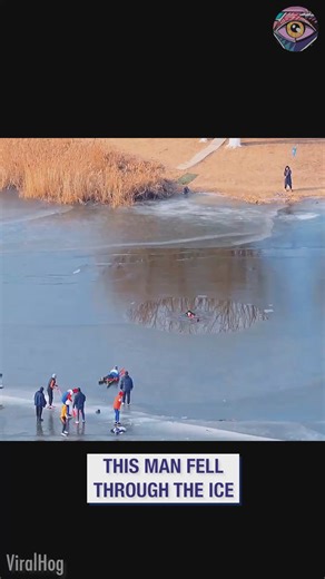Quick thinking strangers save man on frozen lake | Bright Side