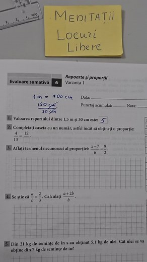 Evaluarea Națională la Matematică pentru Clasa a VI-a