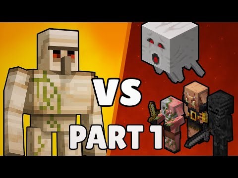 ALL NETHER MOBS vs ONE IRON GOLEM - Ultimate Minecraft Battle! PART 1