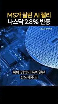 MS-Led AI Rally... Nasdaq Rebounds 2.8% (08/01/2026)