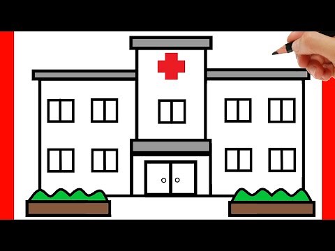 HOW TO DRAW A HOSPITAL EASY - EASY DRAWINGS