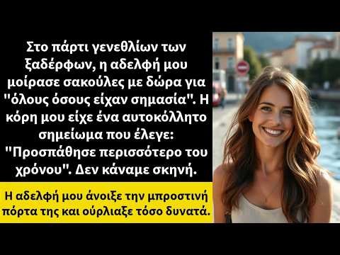Στο πάρτι γενεθλίων των ξαδέρφων, η αδελφή μου μοίρασε σακούλες με δώρα για "όλους όσους είχαν