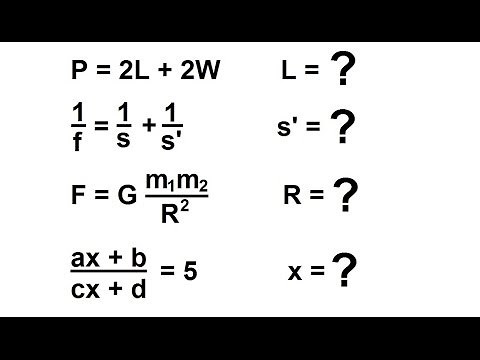 PreCalculus - Algebra Fundamental Review (12 of 80) Solving for a Variable in a Formula: Examples