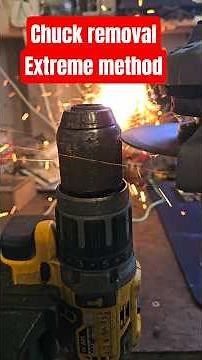 Cutting the chuck off a Dewalt Drill with an angle grinder