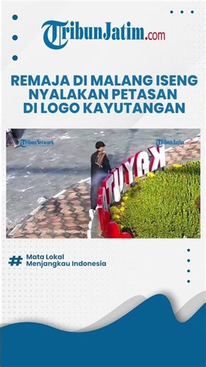 Iseng Nyalakan Petasan seusai Salat Ied, Remaja di Kota Malang Rusak Logo Kayutangan