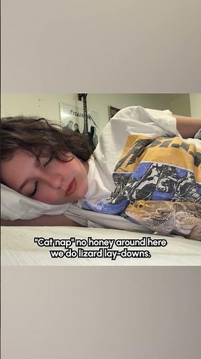 Adorable Lizard Falls Alseep Beside His Human 🥹