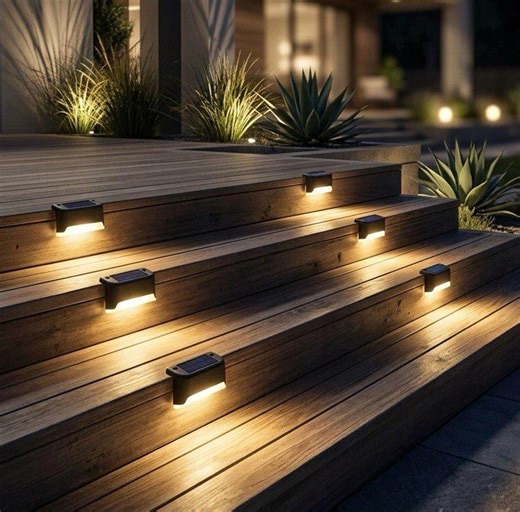 Solar Step Lights Outdoor Waterproof, Warm LED Deck & Fence Lights, Patio Stair Garden Lighting, Backyard Decor - Etsy