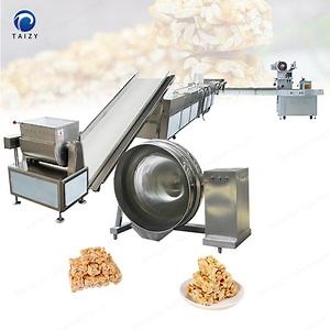 Caramelized Nuts Chocolate Candy Coating Machine Crispy Sesame Chips Cutting Machine