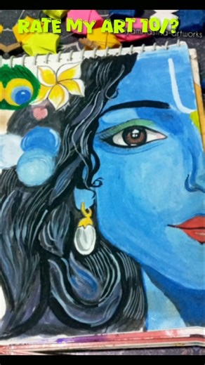 rate my art ❤️‍🩹#shorts #art #hyperrealism #krishna #viral #shortvideo #viralvideo #youtubeshorts