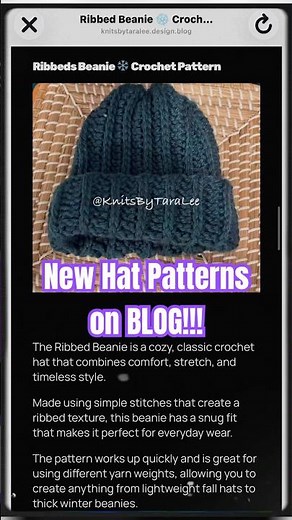 🧶 Two new FREE crochet hat patterns just dropped on the blog!