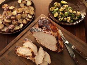 Buttermilk-Marinated Turkey Breast with Garlic New Potatoes and Brussels Sprouts | Poultry Recipes | Weber Grills