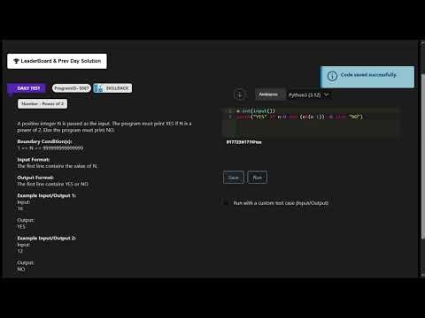 Skillrack Daily Test Solution