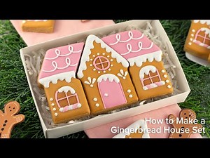 Decorating a Gingerbread House Cookie Set for Christmas | Cookie Decorating with Royal Icing
