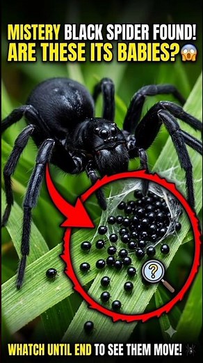 I Found a Mysterious Black Spider! 🕷️ Are these her babies? #shorts #wildlife #nature