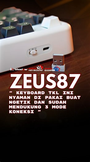 Rumah Keyboard on Instagram: "✨ TYPING FEEL ENAK DAN SUDAH 3 MODE KONEKSI ✨ Introducing the SHADOW ZEUS87 – the ultimate TKL keyboard for gamers, creators, and keyboard lovers who demand speed, silence, and soul in every keystroke. 💻 Spesifikasi Keren: ✅ Gasket Mount + 6-Layer Sound Dampening (IXPE, Poron, Silicone, Foam, PET) ✅ BSUN Taichi Linear Switch – 40gf | 80M clicks | MX-Compatible ✅ PBT Double Shot Keycaps – anti-glow, tahan lama, nyaman di jari ✅ RGB Per-Key (South Face) – cahaya alam
