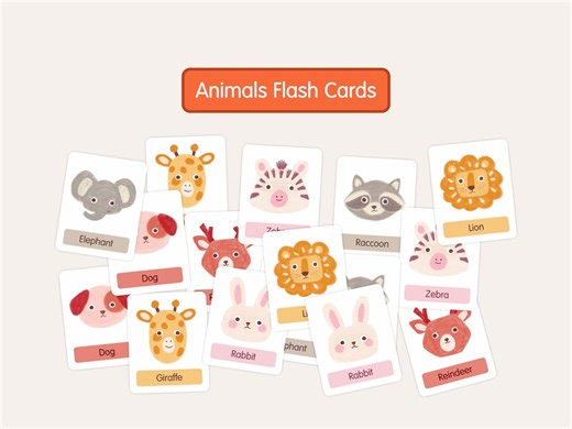 Animals Flash Cards | Printable Animal Name Cards for Kids