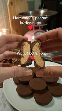 homemade reese's peanut butter cups recipe 🫶 #baking #nobake #reesespeanutbuttercups #recipe #shorts