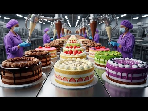 👉 How Millions of Cakes Are Layered & Decorated in Mega Factories 🍰 | From Batter to Beauty ✨