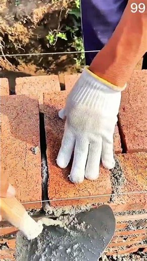 String line guiding bricklaying for wall alignment