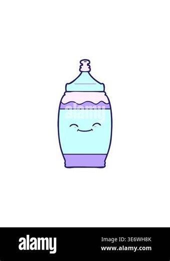 spinning motion animation of cartoon happy water bottle Stock Video Footage - Alamy