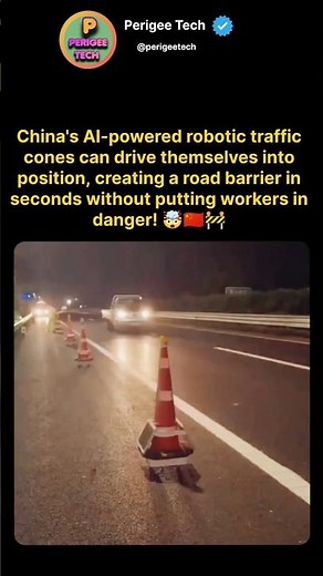 China's AI Robotic Traffic Cones Can Build a Road Barrier by Themselves! 🇨🇳🚧🤖
