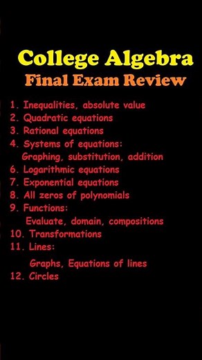 College Algebra Final Exam Review #shorts #short #maths #math #collegealgebra #collegealgebrareview