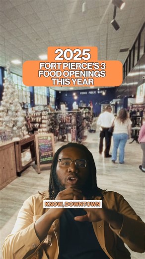 As we wrap up 2025: Fort Pierce 3 food openings. Bluebird Bistro & Wine Bar (opened March, 809 Delaware Ave Oakland Park, 105-yr-old house renovated 18 months, coffees/teas/soups/salads/sandwiches/charcuterie/wine/craft beer/artisan baked goods, owner baking 30 years/Fort Pierce Farmers' Market fixture, Wed-Sat). Island Burger and Shake (opened Dec, 2025 Seaway Dr where Taco Dive was, same owner as Island Pig & Fish, Oklahoma-style smash burgers/hand-crafted milkshakes, beef blend or Wagyu upgra