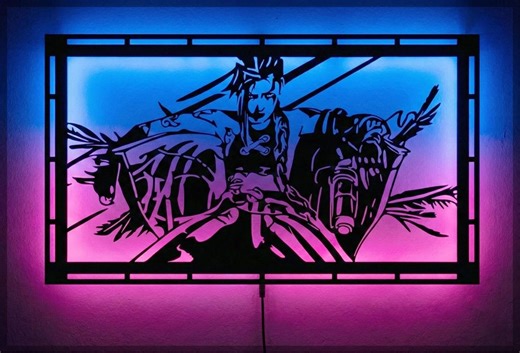 Arcane Jinx LED Wood Wall Art – League of Legends Decor – Gaming Room Gift - Etsy