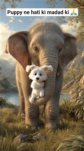 puppy ne hati ki madad ki aur bane dono dost 💕🙏 #reels #shorts