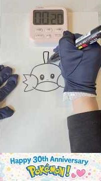 Pokémon Mudkip Drawing Challenge in 1 min #asmr #drawing