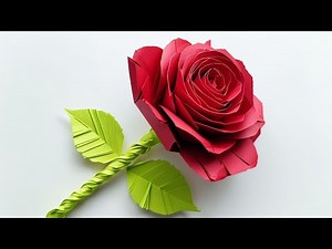 How to Make Red Paper Rose | Easy Rose Flower Making Tutorial at Home
