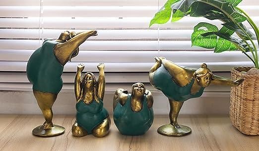 Female Yoga Statue Sculpture Resin Decor Gift Women Figurine