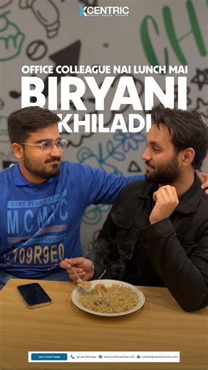 Xcentric Services on Instagram: "For legal reasons, this is a joke (kinda🫣) 📱+92 300 8002094 📧 connect@xcentricservices.com 🌐 www.xcentricservices.com [Xcentric, Team Building, Office Humor, Office Colleague, Team Bonding, Viral, Fyp, Trend, Office Lunch, Office Comedy, Biryani, Office, Bromance, Birayni, Lunch] #Xcentric #Officehumor #Officelunch #Viral OfficeColleague"