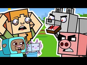 Taming Pigs & Elytra Armor with ALEX!! | Block Squad (Minecraft Animation)