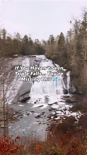 If you haven’t been to Triple Falls in Dupont State Forest, here’s what you’re missing 👇💦🌲 This incredible 3-tier waterfall drops a total of 120 feet, with each cascade more dramatic than the last — and you can walk right down to the base to feel the mist and hear the roar up close 🌊✨ The trail is short but has a few steady climbs that warm you up fast 😅⛰️, and along the way you get multiple overlooks where you can see each section of the falls stacking over the rocks. It’s one of those hik