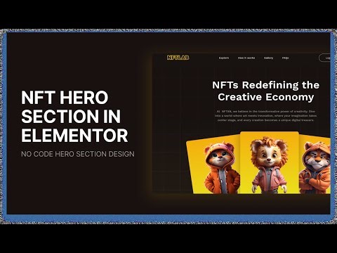 Design an NFT Marketplace Hero Section in Elementor | Modern Web3 Website UI Tutorial