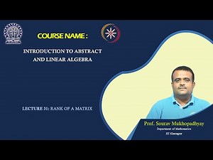 Lecture 31: Rank of a matrix