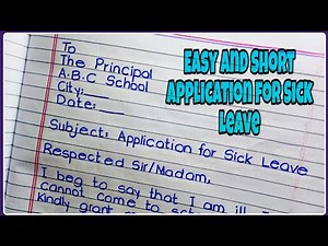 Easy and Short Application for Sick Leave English | Sick Leave Application | Application for Fever