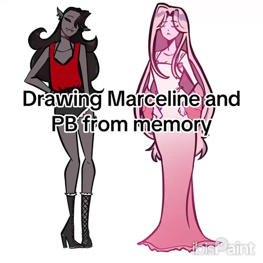 Drawing Marceline and Princess Bubblegum from Memory