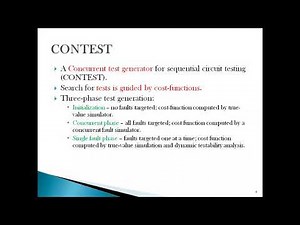 CONTEST ALGORITHM for sequential circuits testing