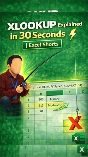 XLOOKUP Explained in 30 Seconds ⚡ | Excel Shorts