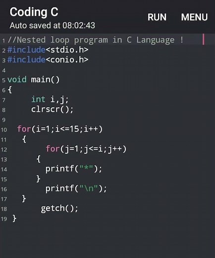 Nested loop in C language #clanguage #cprogramming #cprogram #coding #quick5842
