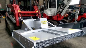 A new Digga Australia Slasher being delivered to Joe Fossati from Fossati Excavations. Joe runs a Takeuchi TL10 Track Loader and also owns a Digga Rotary Axe, Dozer blade, Digga Power Rake and numerous Auger Drives as well as many other Digga Attachments. | Latrobe Valley Forklifts