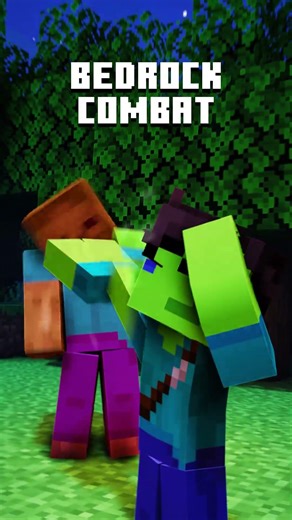 Java Vs Bedrock Combat | Naoya Hair Flip Meme #minecraft #minecraftanimation