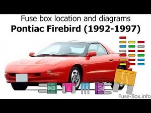 Fuse box location and diagrams: Pontiac Firebird (1992-1997)