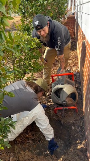 First rule to this sewer auger machine is to keep your mouth closed while operating it | Triangle Renovations