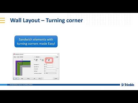New for precast wall layout: turning corner - Tekla Structures 2020